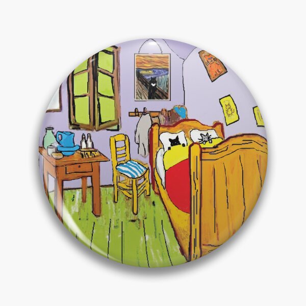 Item preview, Van Gogh cats in his bed bedroom designed and sold by MiowandMolly.