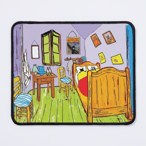 Item preview, Van Gogh cats in his bed bedroom designed and sold by MiowandMolly.