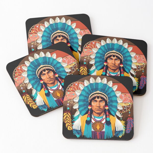 Item preview, Native American Chief Powerful Portrait designed and sold by BluedarkArt.