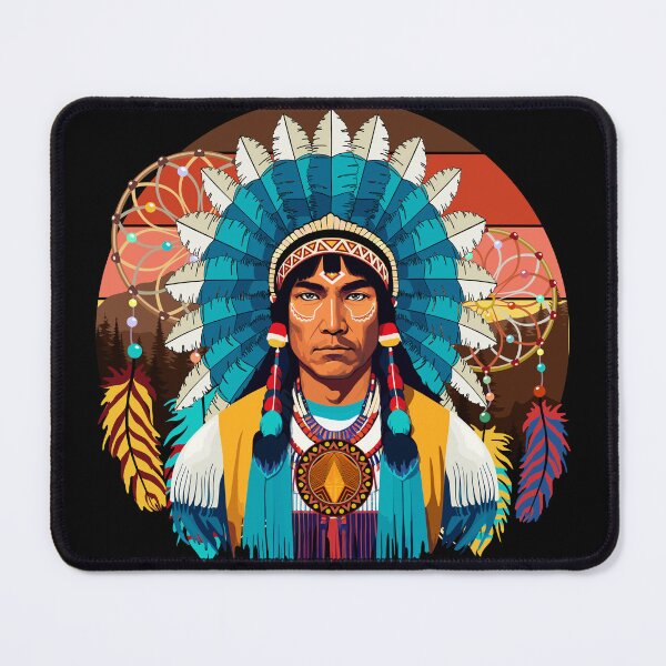 Item preview, Native American Chief Powerful Portrait designed and sold by BluedarkArt.