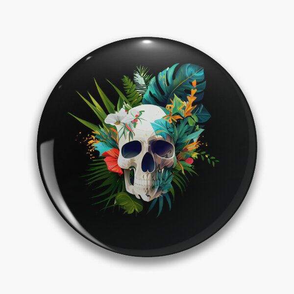 Item preview, Tropical Skull on Leaves designed and sold by FiveIntentions.