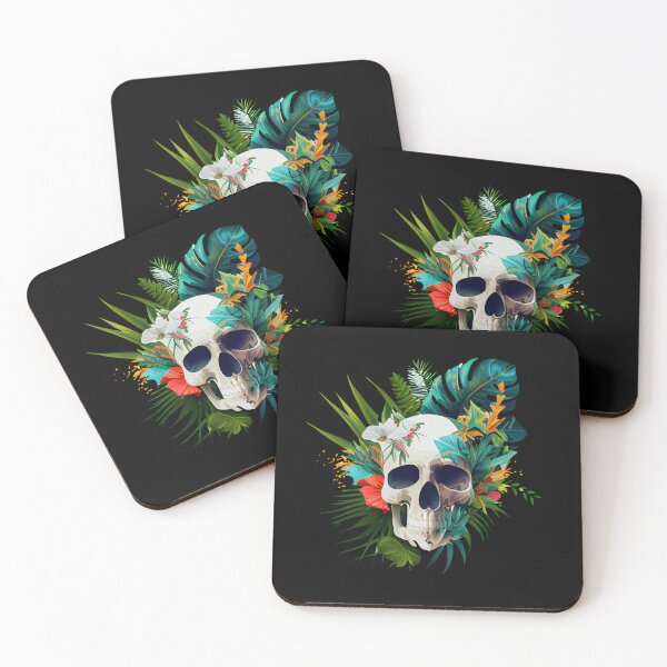 Item preview, Tropical Skull on Leaves designed and sold by FiveIntentions.
