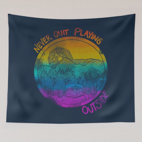 Item preview, Never Quit Playing Outside Tent Distressed designed and sold by CampK80.
