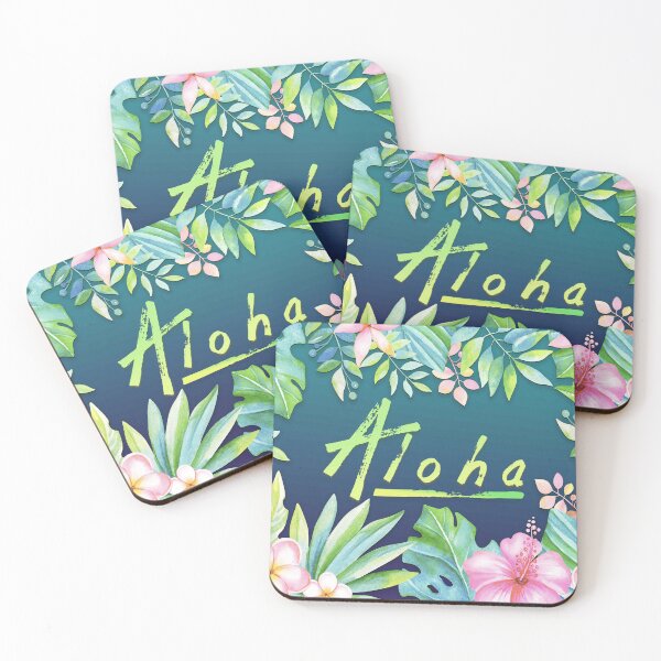 Item preview, Aloha Greeting With Floral Border designed and sold by J Marielle Designs.