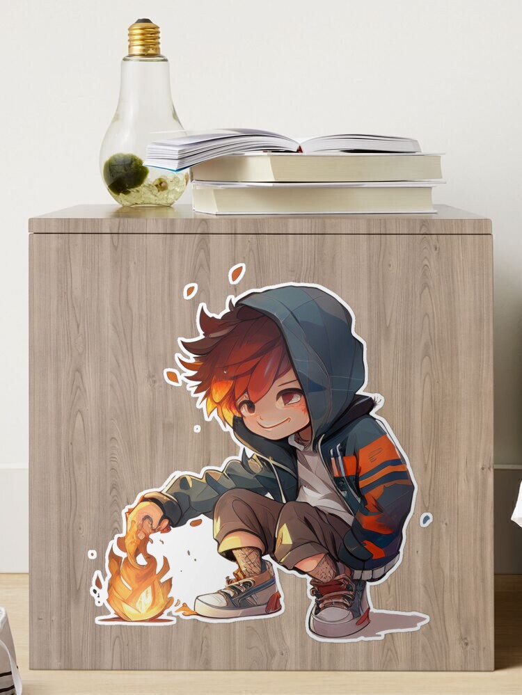 Anime Fire Boy Waterproof Sticker Anime Cartoon Japanese 