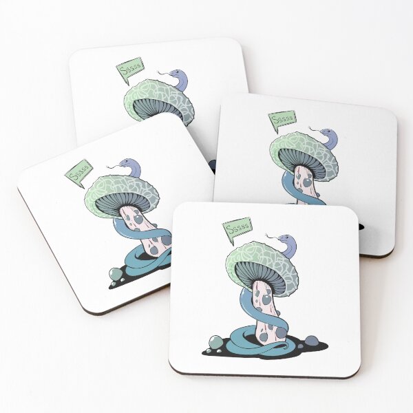 Item preview, Poisonous green mushroom with bubbles and blue snake designed and sold by MalkyTea.