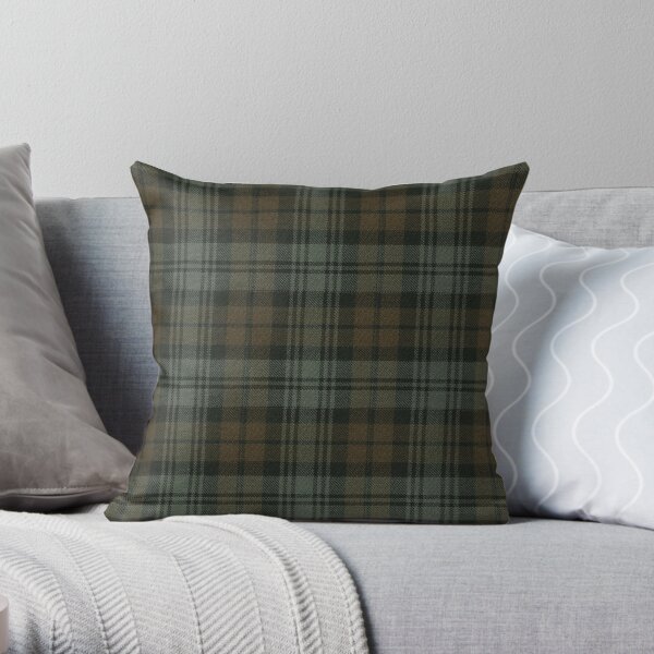Black Watch Weathered Original Scottish Tartan Throw Pillow