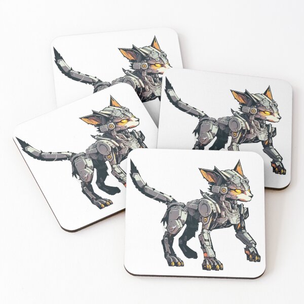 Item preview, Futuristic Cyborg Robot Cat with Armor Cyberpunk Scifi Sticker Sticker designed and sold by mintflavor.