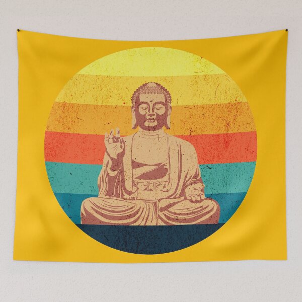 Item preview, Big Buddha Happy Buddha Vintage Retro Sunrise designed and sold by zptees.