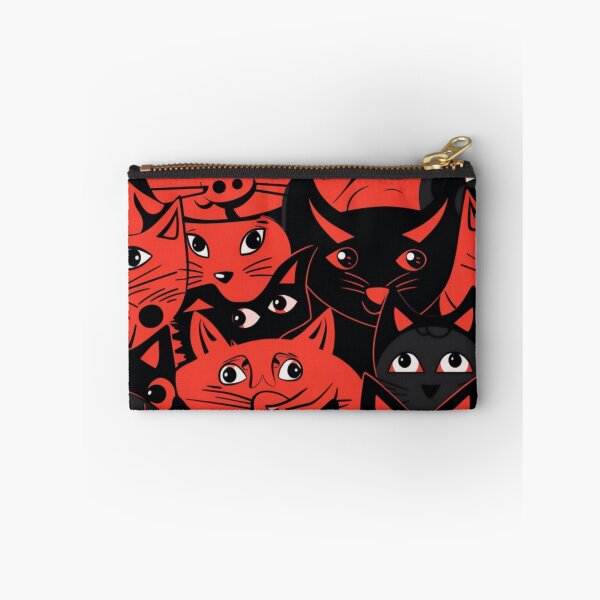 Item preview, Pattern - Red and Black Cat Heads designed and sold by Stacey Hallock.