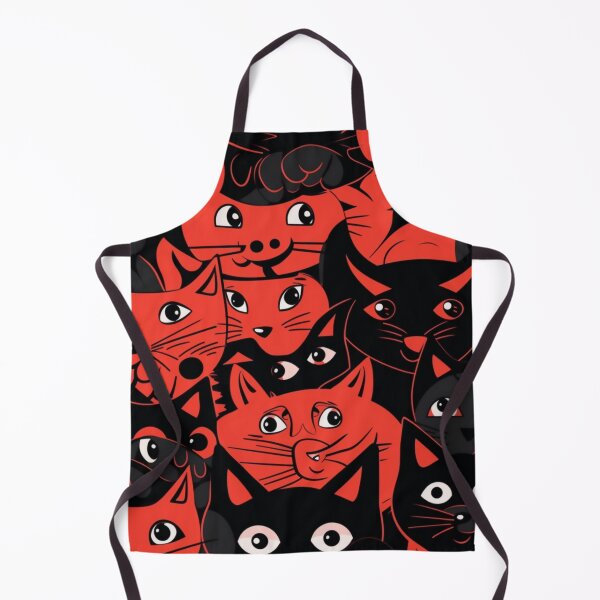 Item preview, Pattern - Red and Black Cat Heads designed and sold by Stacey Hallock.