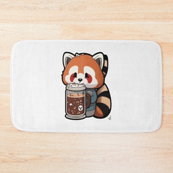 Item preview, Kawaii Red Panda Coffee Addict Cute and Cuddly Redpanda Art designed and sold by MCreativeStore.
