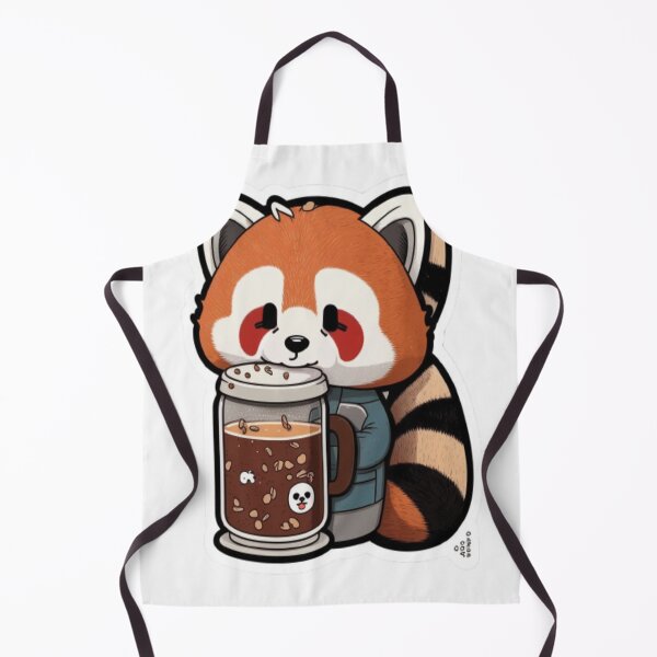 Item preview, Kawaii Red Panda Coffee Addict Cute and Cuddly Redpanda Art designed and sold by MCreativeStore.