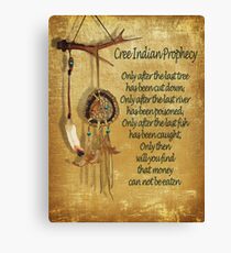 Native American Indian "Cree Prophecy" Canvas Print