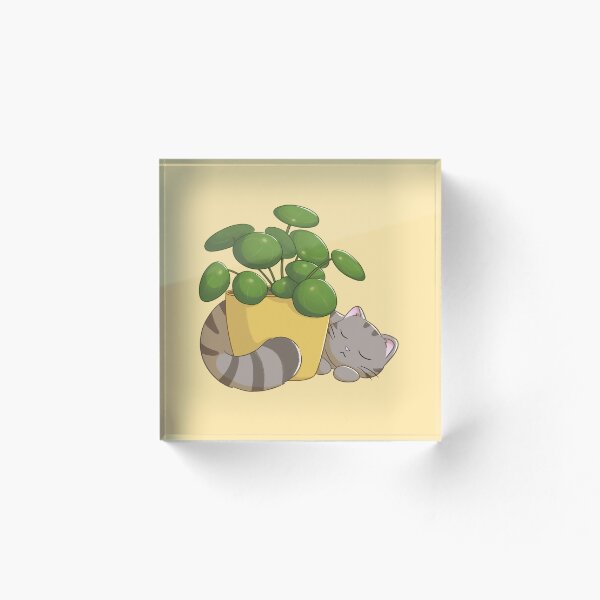 Item preview, Cat With Pilea designed and sold by Meowrye.