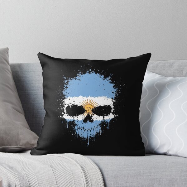 Item preview, Chaotic Argentine Flag Splatter Skull designed and sold by JeffBartels.