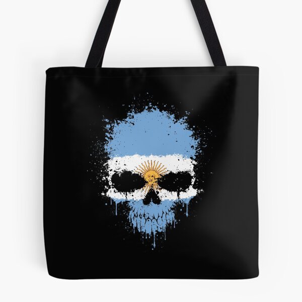 Item preview, Chaotic Argentine Flag Splatter Skull designed and sold by JeffBartels.