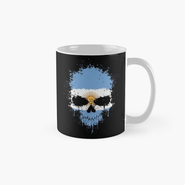 Item preview, Chaotic Argentine Flag Splatter Skull designed and sold by JeffBartels.