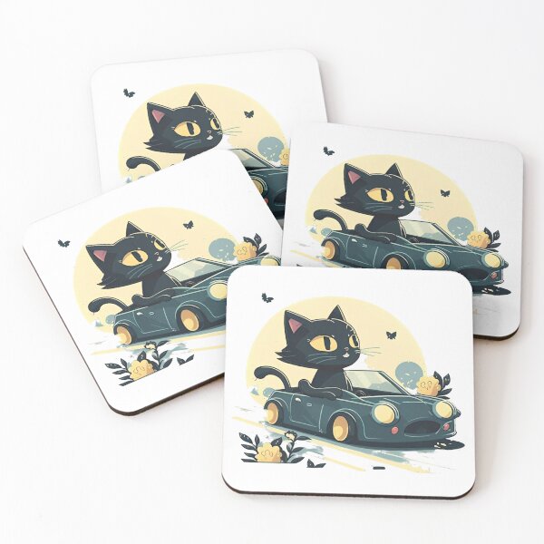 Item preview, Black Kitten Behind the Wheel: A Cute Ride designed and sold by DreamPrint Collective.