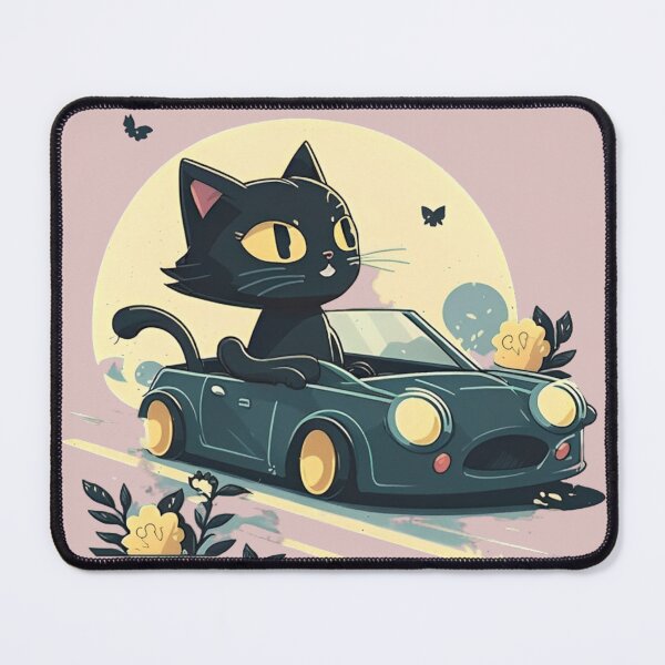 Item preview, Black Kitten Behind the Wheel: A Cute Ride designed and sold by DreamPrint Collective.