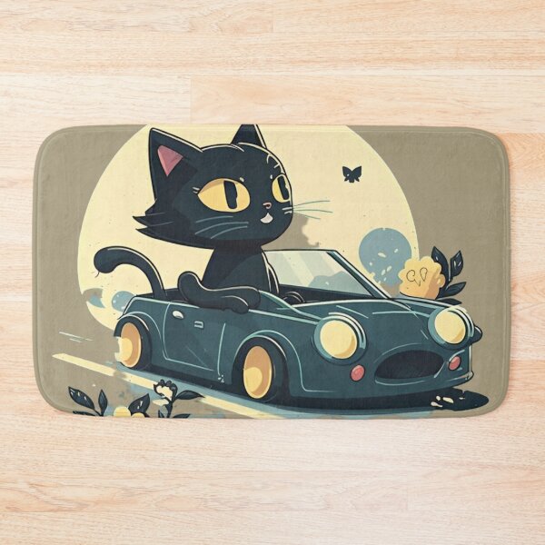 Item preview, Black Kitten Behind the Wheel: A Cute Ride designed and sold by DreamPrint Collective.