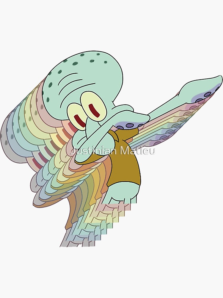 Squidward Dab Sticker For Sale By Matucho Redbubble 