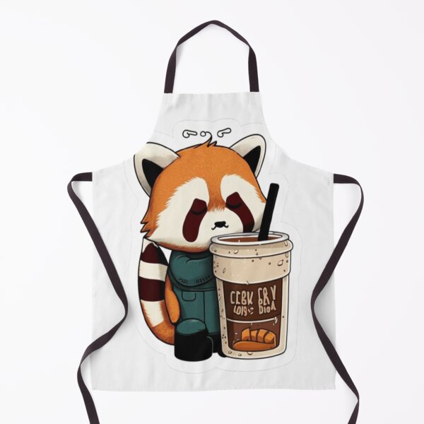 Item preview, Kawaii Red Panda Coffee Addict Cute and Cuddly Redpanda Art designed and sold by MCreativeStore.