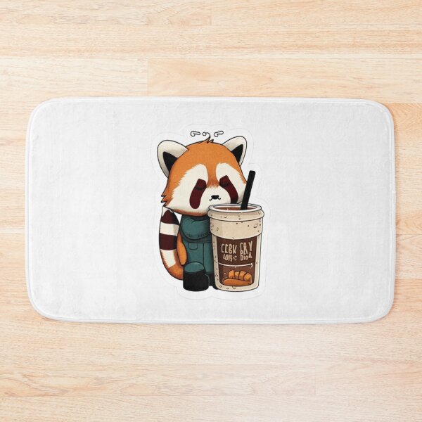 Item preview, Kawaii Red Panda Coffee Addict Cute and Cuddly Redpanda Art designed and sold by MCreativeStore.