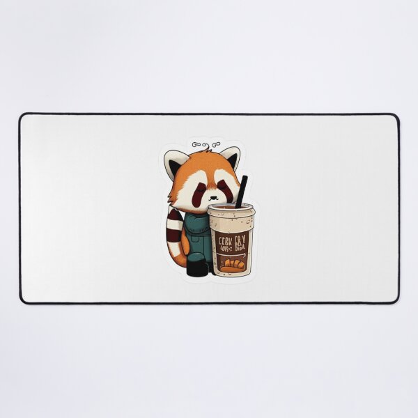 Item preview, Kawaii Red Panda Coffee Addict Cute and Cuddly Redpanda Art designed and sold by MCreativeStore.