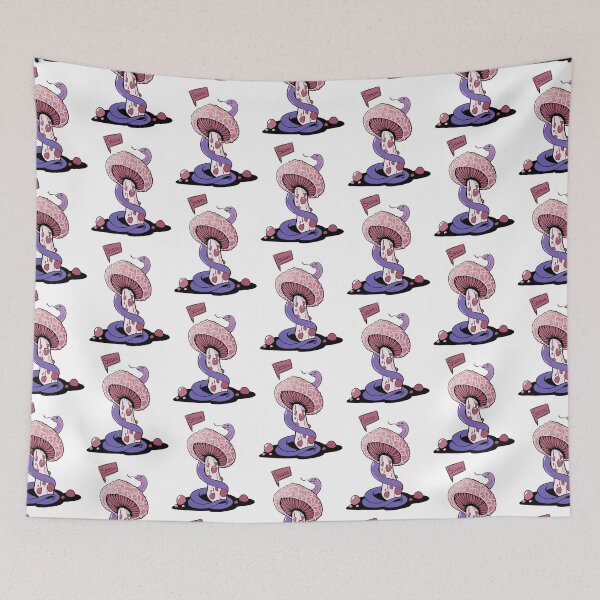 Item preview, Poisonous pink mushroom with bubbles and purple snake designed and sold by MalkyTea.