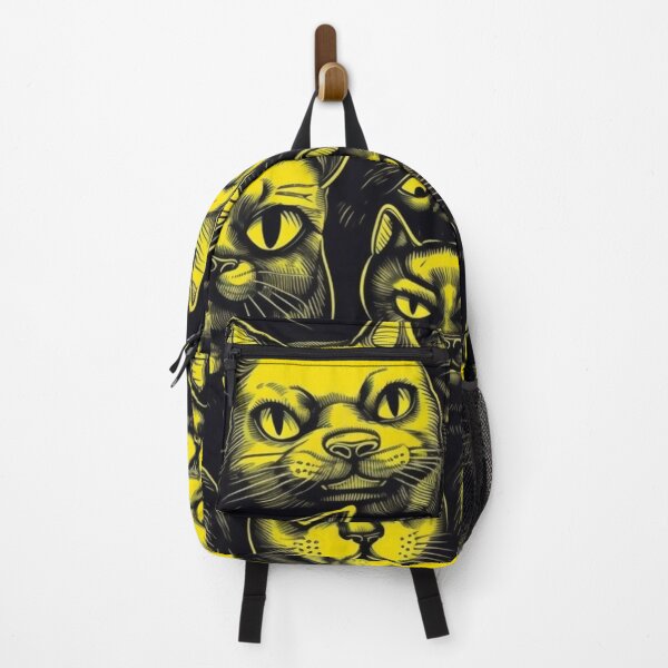 Item preview, Pattern - Yellow and Black Cat Heads designed and sold by Stacey Hallock.