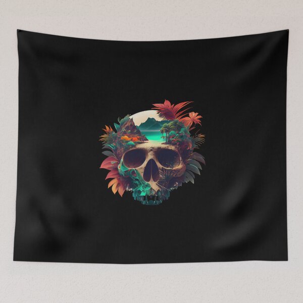 Item preview, Tropical Island Skull  designed and sold by FiveIntentions.