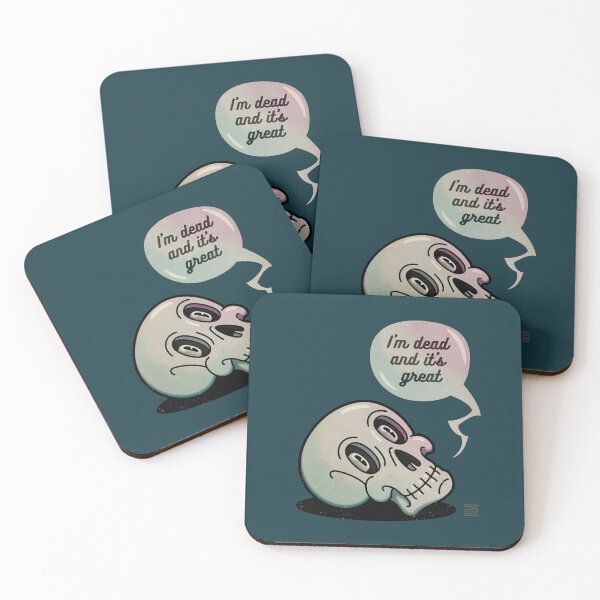 Item preview, Scull. I'm dead and it's great | Grey-blue background designed and sold by DicDoc.