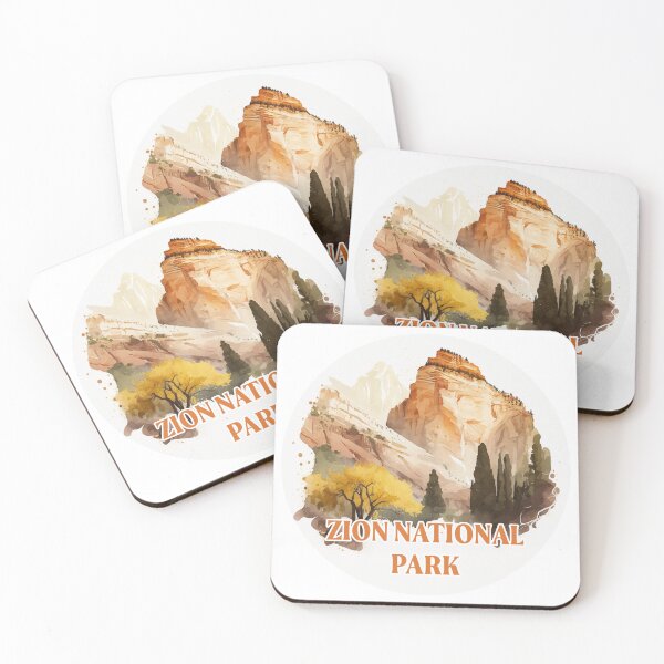Item preview, Zion National Park Boho Watercolor Circle designed and sold by PikoApparel.