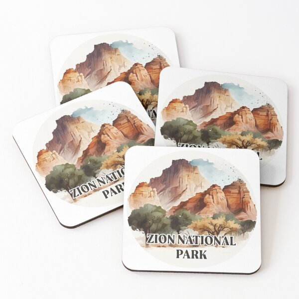 Item preview, Zion National Park Boho Watercolor Circle designed and sold by PikoApparel.