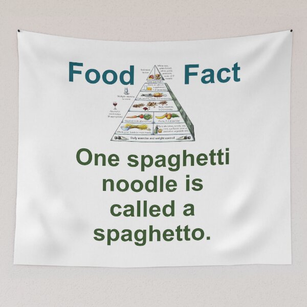 Item preview, One Spaghetti Noodle Is Called - Food Fact designed and sold by CrankyOldDude.