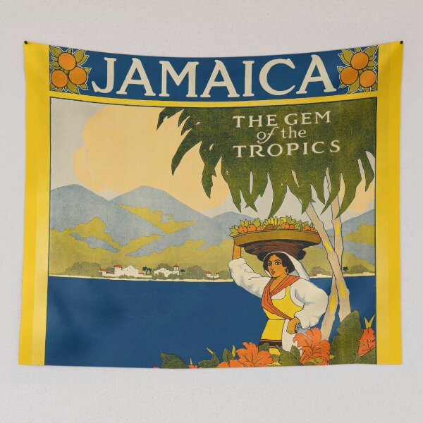 Item preview, Vintage Travel Poster - Jamaica, the gem of the tropics -  Thomas Cook - 1910 designed and sold by Gin  Neko.