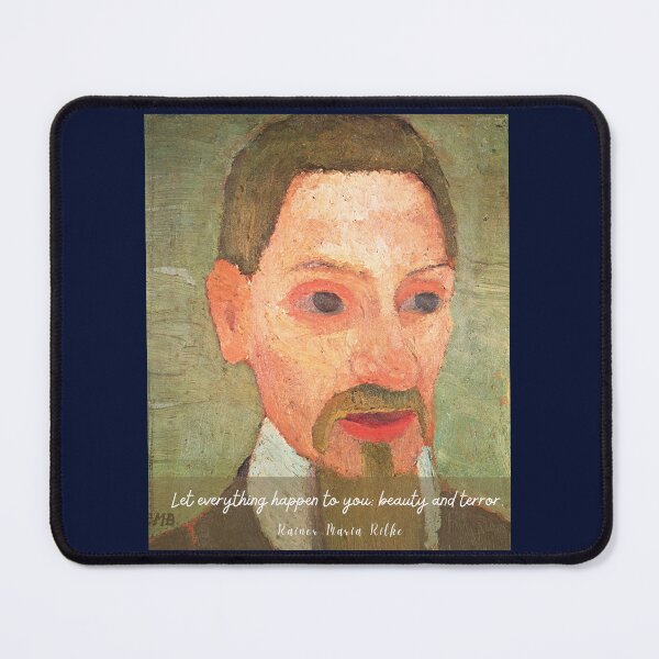 Item preview, rainer maria rilke oil portrait and quote: Let everything happen to you Beauty and terror designed and sold by artbleed.