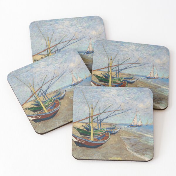 Item preview, Fishing Boats on the Beach at Saintes-Maries (Vincent van Gogh) designed and sold by siren-of-melet.