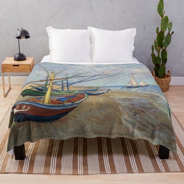 Item preview, Fishing Boats on the Beach at Saintes-Maries (Vincent van Gogh) designed and sold by siren-of-melet.