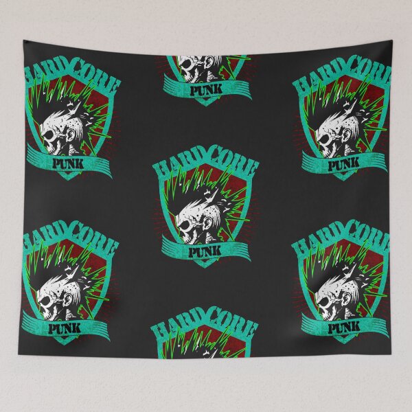 Item preview,  Hardcore Punk Rocker Skull (red background) designed and sold by MerchByCraig.