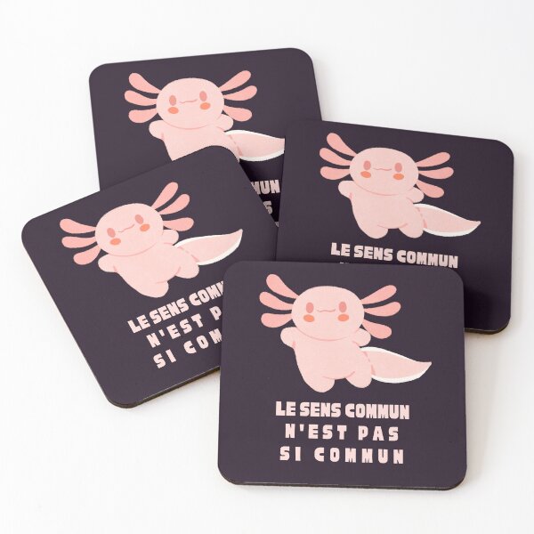 Item preview, Cute axolotl with Voltaire quote : Le sens commun n'est pas si commun designed and sold by artbleed.