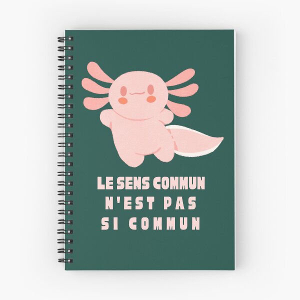 Artikelvorschau, Niedlicher Axolotl mit Voltaire-Zitat: Le sens commun n'est pas si communi entworfen und verkauft von artbleed.