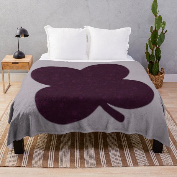 Item preview, Lavender Gray with Violet Red Lucky Four Leaf Clover Flowers Irish Luck designed and sold by kattakitty.