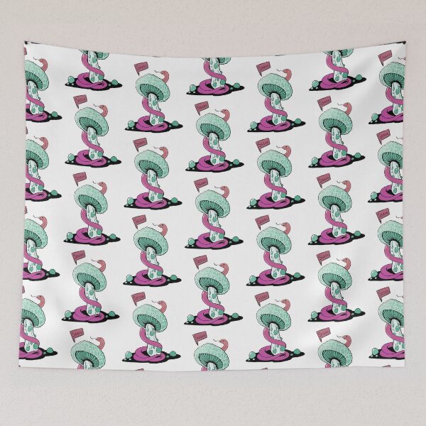 Item preview, Poisonous green mushroom with bubbles and pink snake designed and sold by MalkyTea.