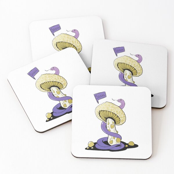 Item preview, Poisonous yellow mushroom with bubbles and purple snake designed and sold by MalkyTea.