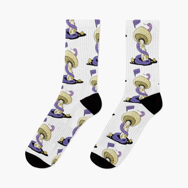 Item preview, Poisonous yellow mushroom with bubbles and purple snake designed and sold by MalkyTea.