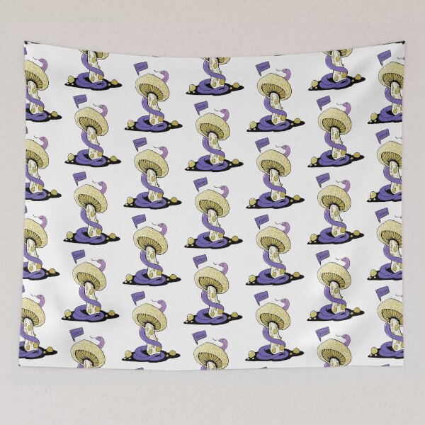 Item preview, Poisonous yellow mushroom with bubbles and purple snake designed and sold by MalkyTea.