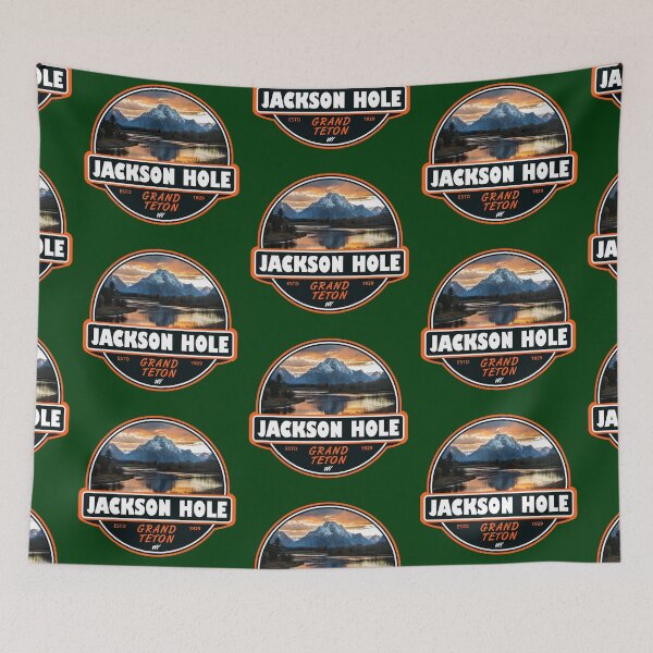 Item preview, Jackson Hole Wyoming Travel Art Emblem designed and sold by KrisSidDesigns.