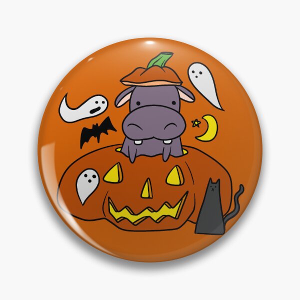 Item preview, Spooky Halloween Hippo Inside of Pumpkin designed and sold by SaradaBoru.